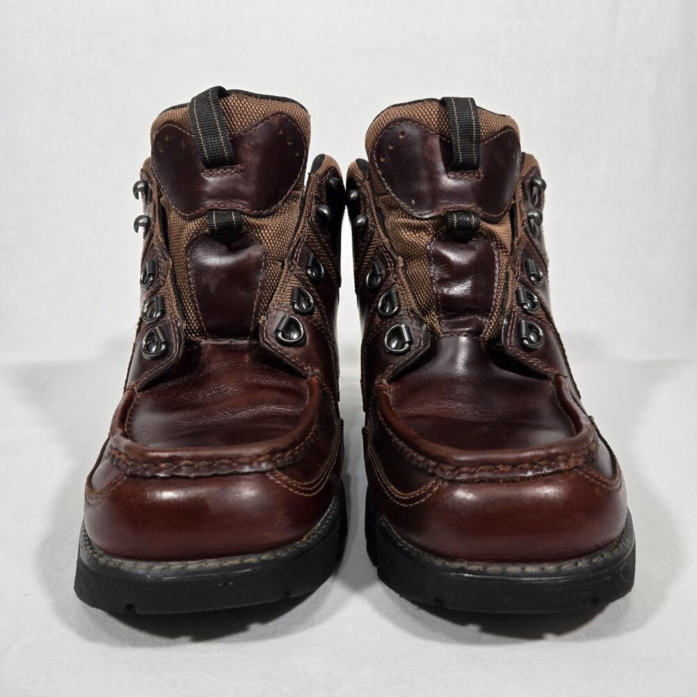 ROCKPORT XCS Burgundy & Brown Leather HIDRO-SHIELD Waterproof Boots Men Size 10 - Picture 4 of 17